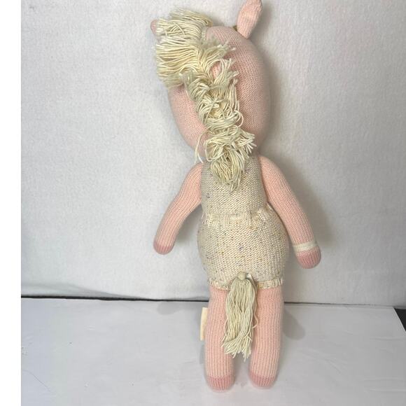 Cuddle Kind 21" Ella Unicorn Plush Speckled Pom Pom Knit Stuffed Doll - Picture 5 of 6